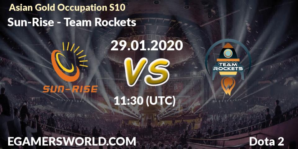 Prognose für das Spiel Sun-Rise VS Team Rockets. 29.01.20. Dota 2 - Asian Gold Occupation S10