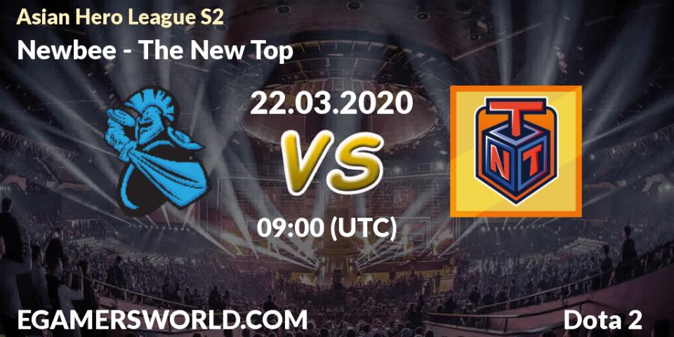 Prognose für das Spiel Newbee VS The New Top. 22.03.20. Dota 2 - Asian Hero League S2