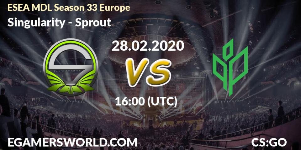 Prognose für das Spiel Singularity VS Sprout. 28.02.20. CS2 (CS:GO) - ESEA MDL Season 33 Europe
