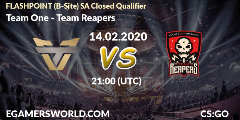 Prognose für das Spiel Team One VS Team Reapers. 14.02.20. CS2 (CS:GO) - FLASHPOINT South America Closed Qualifier