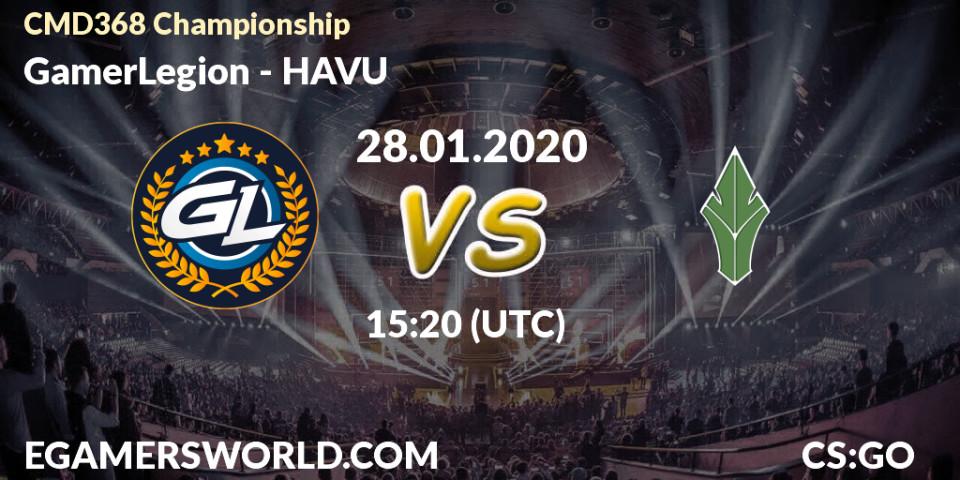 Prognose für das Spiel GamerLegion VS HAVU. 28.01.20. CS2 (CS:GO) - CMD368 Championship