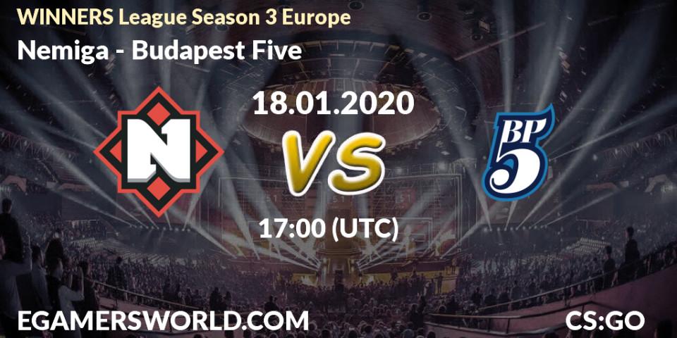 Prognose für das Spiel Nemiga VS Budapest Five. 18.01.20. CS2 (CS:GO) - WINNERS League Season 3 Europe