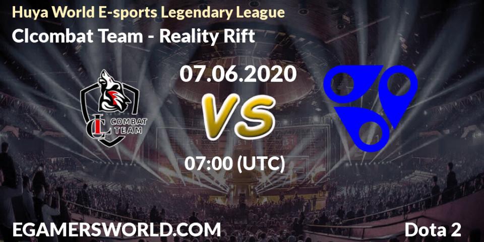 Prognose für das Spiel Clcombat Team VS Reality Rift. 07.06.20. Dota 2 - Huya World E-sports Legendary League