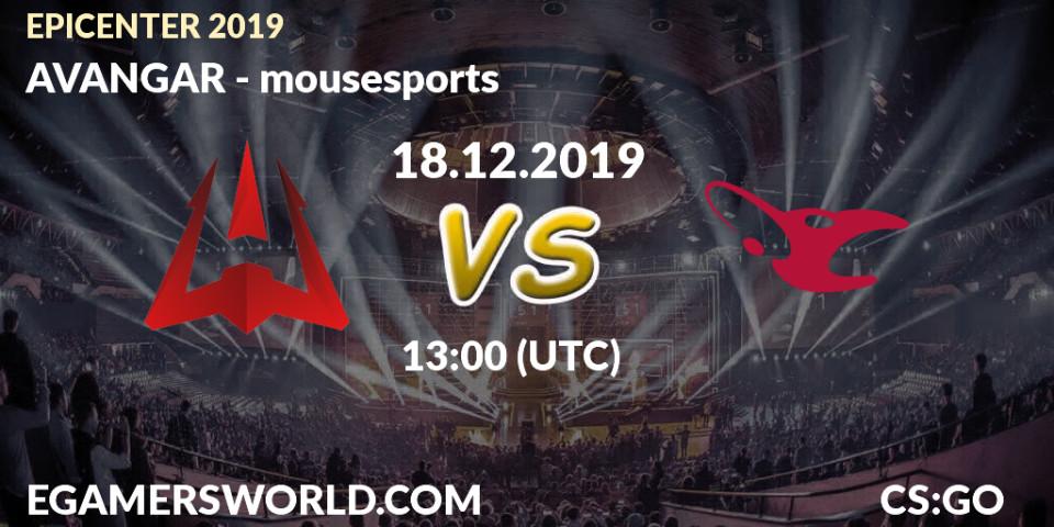 Prognose für das Spiel Virtus.pro VS mousesports. 18.12.19. CS2 (CS:GO) - EPICENTER 2019