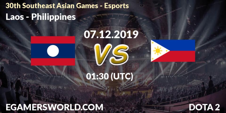 Prognose für das Spiel Laos VS Philippines. 07.12.19. Dota 2 - 30th Southeast Asian Games - Esports