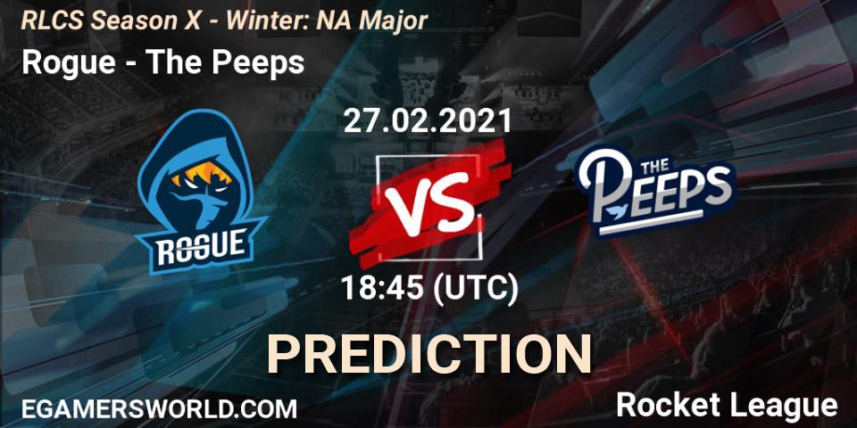 Prognose für das Spiel Rogue VS The Peeps. 27.02.21. Rocket League - RLCS Season X - Winter: NA Major