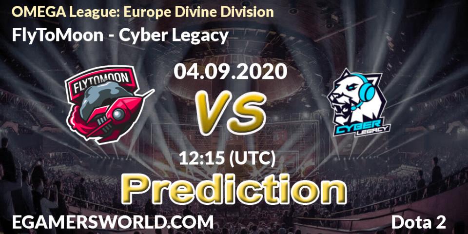 Prognose für das Spiel FlyToMoon VS Cyber Legacy. 04.09.20. Dota 2 - OMEGA League: Europe Divine Division