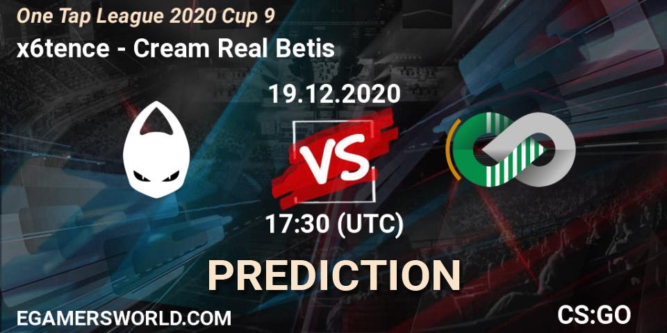 Prognose für das Spiel x6tence VS Cream Real Betis. 19.12.20. CS2 (CS:GO) - One Tap League 2020 Cup 9