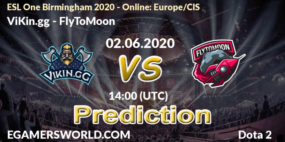 Prognose für das Spiel ViKin.gg VS FlyToMoon. 02.06.20. Dota 2 - ESL One Birmingham 2020 - Online: Europe/CIS