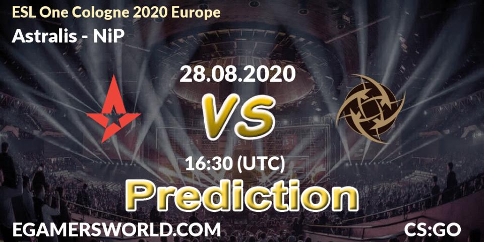 Prognose für das Spiel Astralis VS NiP. 28.08.20. CS2 (CS:GO) - ESL One Cologne 2020 Europe