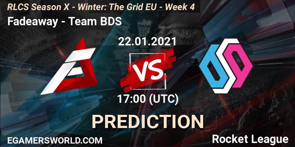 Prognose für das Spiel Fadeaway VS Team BDS. 22.01.21. Rocket League - RLCS Season X - Winter: The Grid EU - Week 4