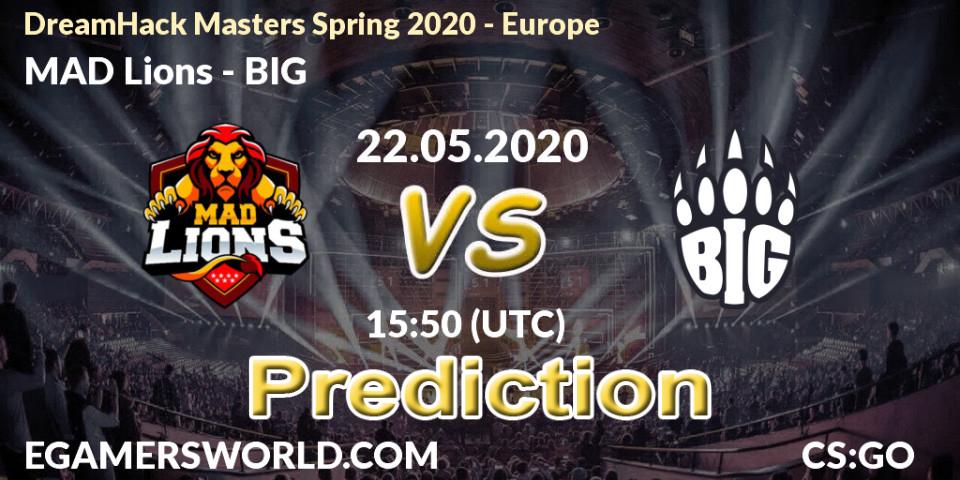 Prognose für das Spiel MAD Lions VS BIG. 22.05.20. CS2 (CS:GO) - DreamHack Masters Spring 2020 - Europe