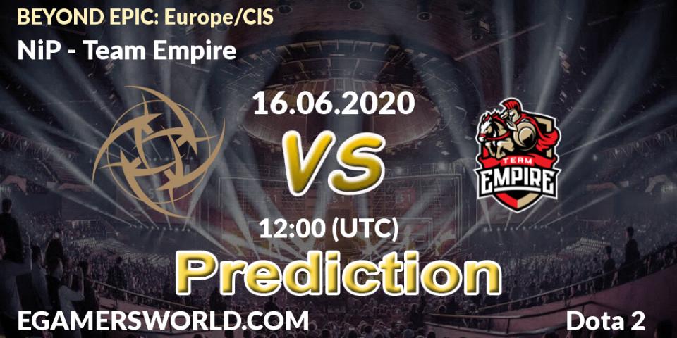 Prognose für das Spiel NiP VS Team Empire. 16.06.20. Dota 2 - BEYOND EPIC: Europe/CIS