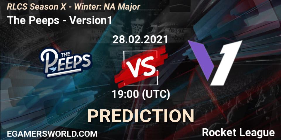 Prognose für das Spiel The Peeps VS Version1. 28.02.21. Rocket League - RLCS Season X - Winter: NA Major