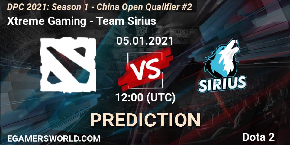 Prognose für das Spiel Xtreme Gaming VS Team Sirius. 05.01.21. Dota 2 - DPC 2021: Season 1 - China Open Qualifier #2