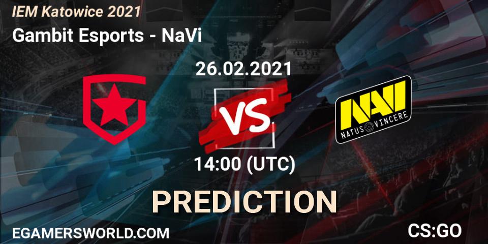 Prognose für das Spiel Gambit Esports VS NaVi. 26.02.21. CS2 (CS:GO) - IEM Katowice 2021