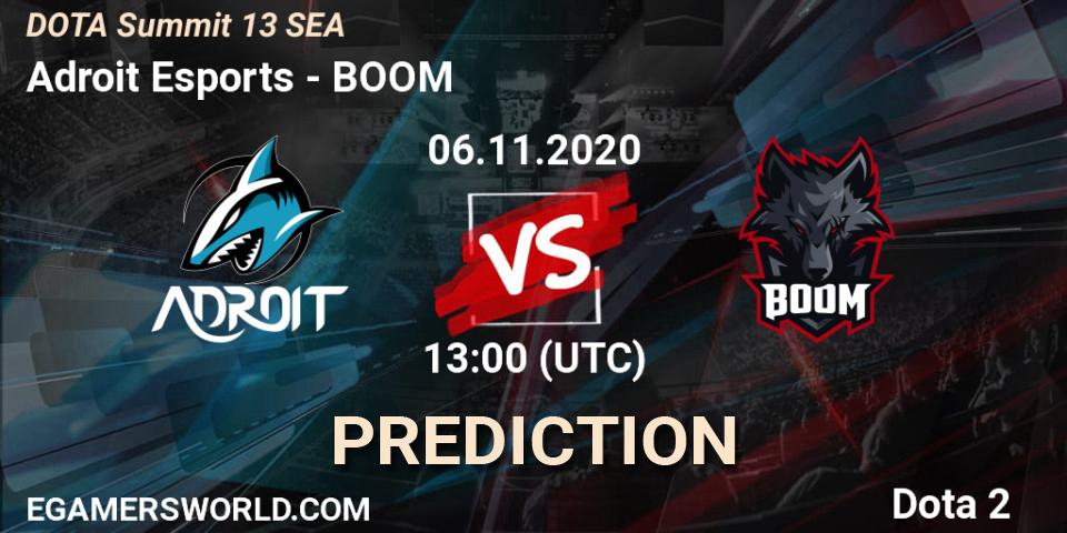 Prognose für das Spiel Adroit Esports VS BOOM. 06.11.20. Dota 2 - DOTA Summit 13: SEA