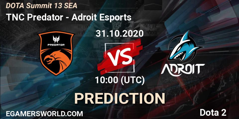 Prognose für das Spiel TNC Predator VS Adroit Esports. 02.11.20. Dota 2 - DOTA Summit 13: SEA