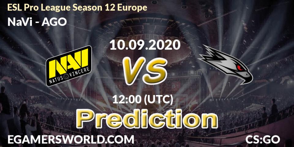 Prognose für das Spiel NaVi VS AGO. 10.09.20. CS2 (CS:GO) - ESL Pro League Season 12 Europe