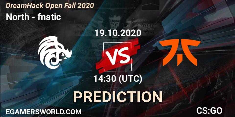 Prognose für das Spiel North VS fnatic. 19.10.20. CS2 (CS:GO) - DreamHack Open Fall 2020