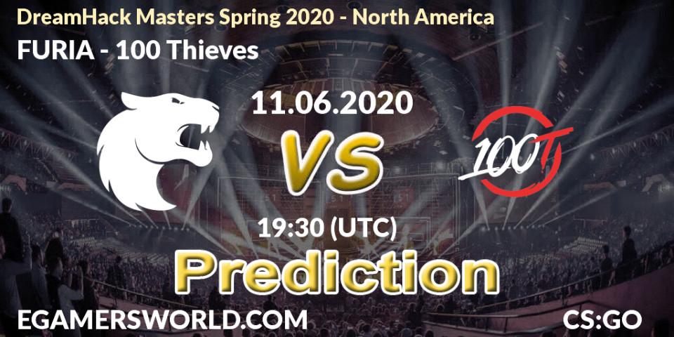 Prognose für das Spiel FURIA VS 100 Thieves. 11.06.20. CS2 (CS:GO) - DreamHack Masters Spring 2020 - North America