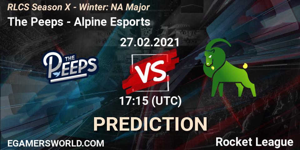 Prognose für das Spiel The Peeps VS Alpine Esports. 27.02.21. Rocket League - RLCS Season X - Winter: NA Major