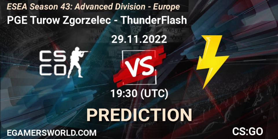 Prognose für das Spiel PGE Turow Zgorzelec VS ThunderFlash. 29.11.22. CS2 (CS:GO) - ESEA Season 43: Advanced Division - Europe