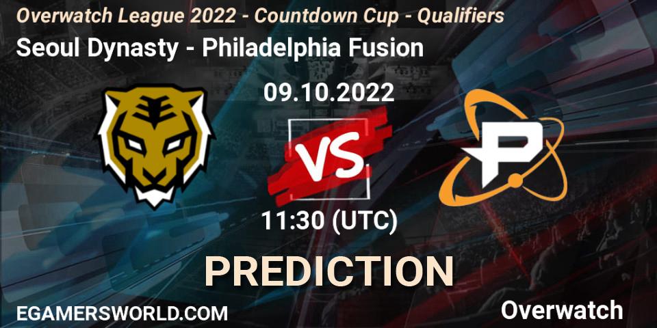 Prognose für das Spiel Seoul Dynasty VS Philadelphia Fusion. 09.10.22. Overwatch - Overwatch League 2022 - Countdown Cup - Qualifiers