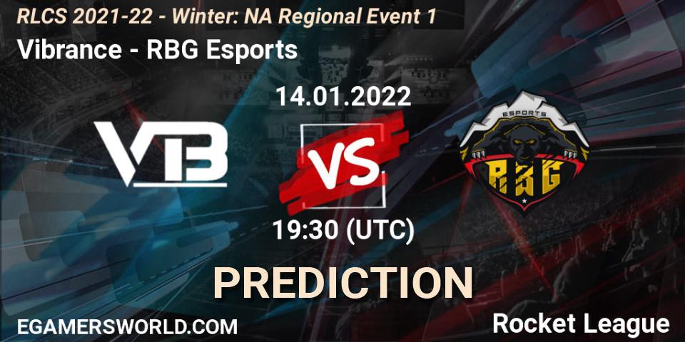 Prognose für das Spiel Vibrance VS RBG Esports. 14.01.22. Rocket League - RLCS 2021-22 - Winter: NA Regional Event 1