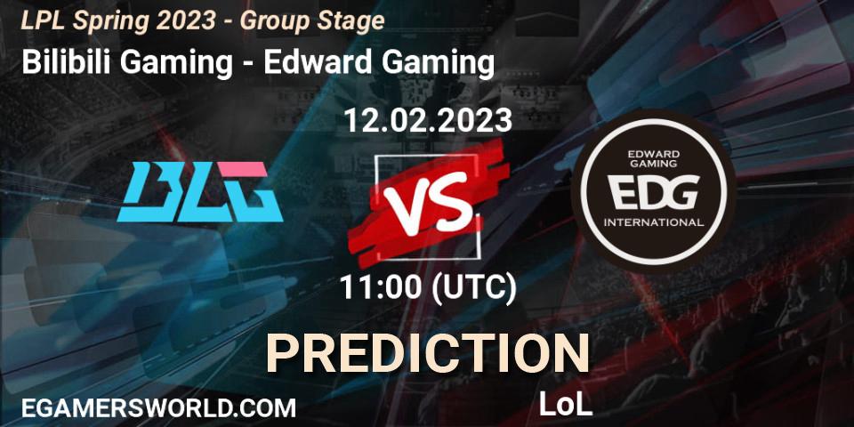 Prognose für das Spiel Bilibili Gaming VS Edward Gaming. 12.02.23. LoL - LPL Spring 2023 - Group Stage