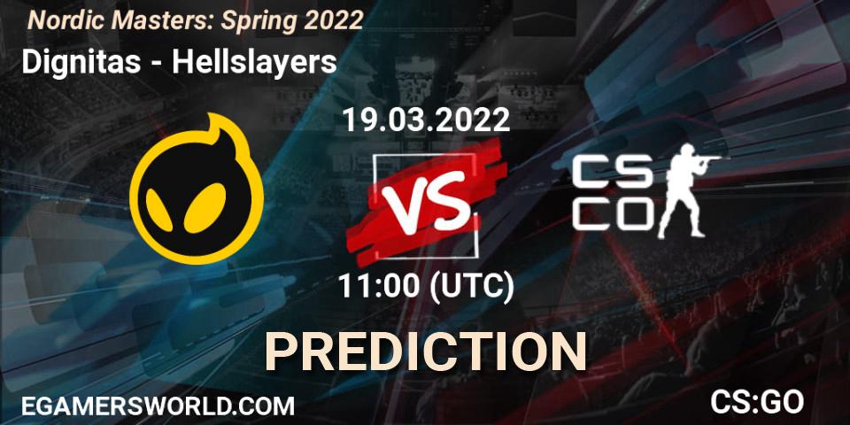 Prognose für das Spiel Dignitas VS Hellslayers. 19.03.22. CS2 (CS:GO) - Nordic Masters: Spring 2022