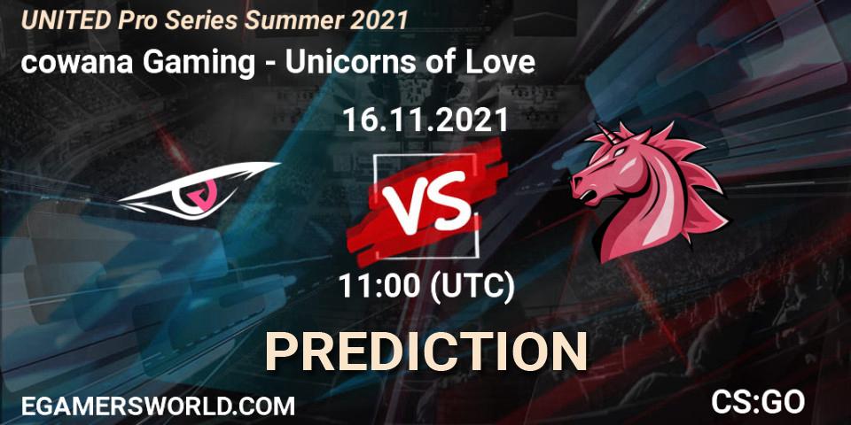 Prognose für das Spiel cowana Gaming VS Unicorns of Love. 16.11.21. CS2 (CS:GO) - UNITED Pro Series Summer 2021