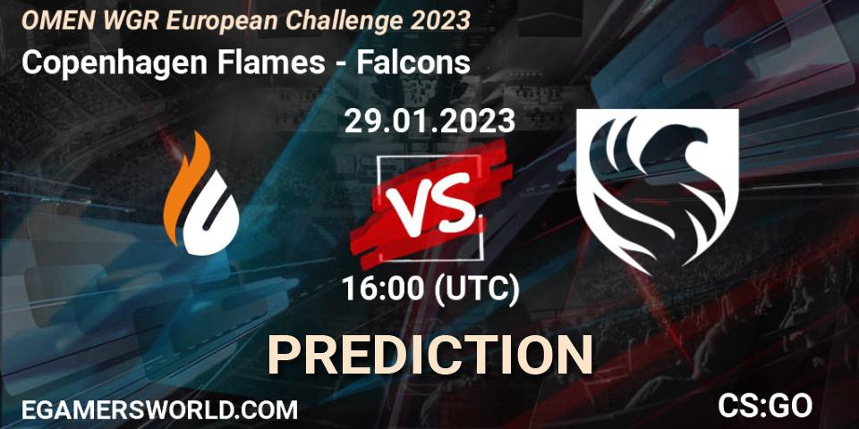 Prognose für das Spiel Copenhagen Flames VS Falcons. 29.01.23. CS2 (CS:GO) - OMEN WGR European Challenge 2023
