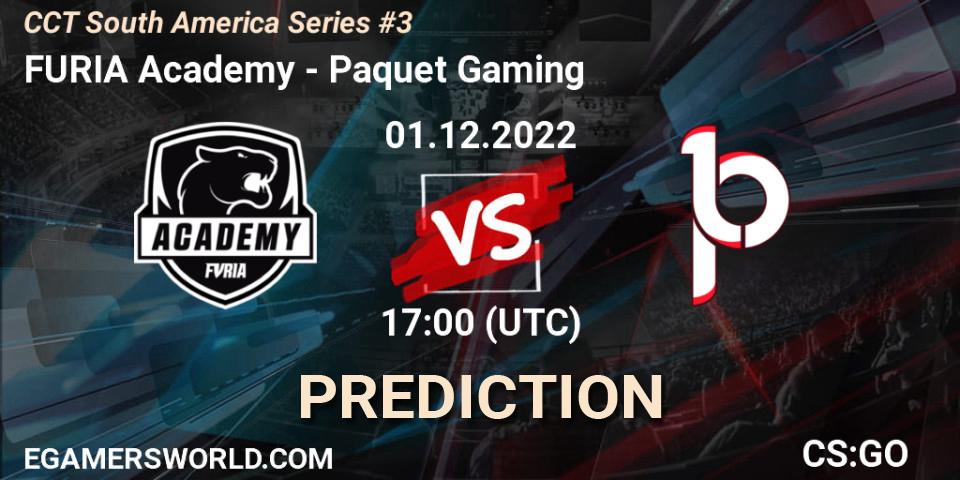 Prognose für das Spiel FURIA Academy VS Paquetá Gaming. 01.12.22. CS2 (CS:GO) - CCT South America Series #3