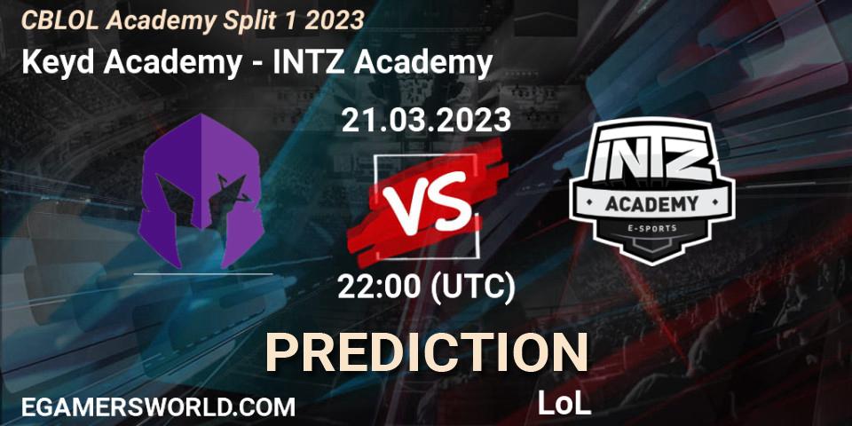 Prognose für das Spiel Keyd Academy VS INTZ Academy. 21.03.23. LoL - CBLOL Academy Split 1 2023