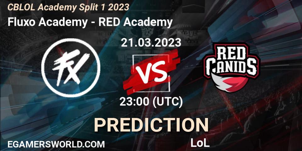 Prognose für das Spiel Fluxo Academy VS RED Academy. 21.03.23. LoL - CBLOL Academy Split 1 2023