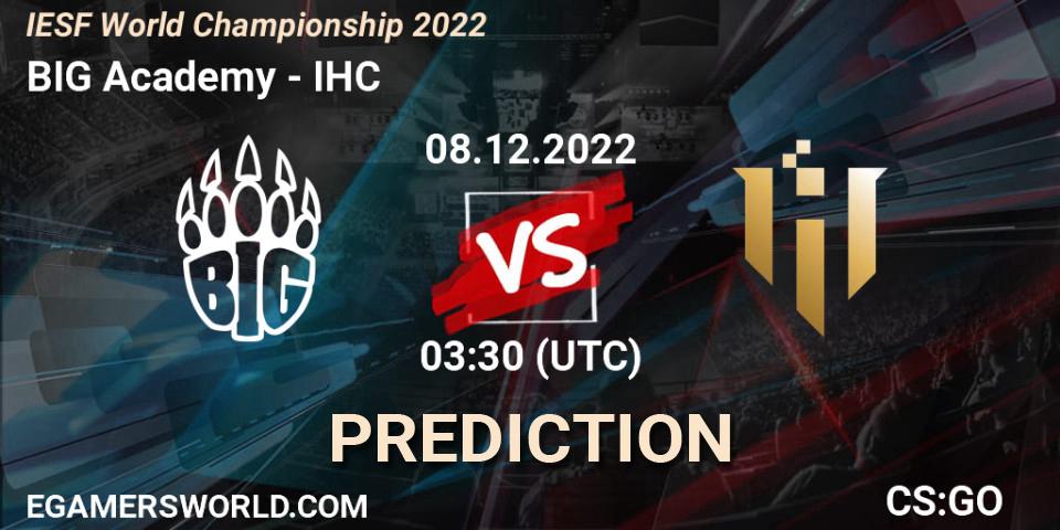 Prognose für das Spiel BIG Academy VS IHC. 09.12.22. CS2 (CS:GO) - IESF World Championship 2022