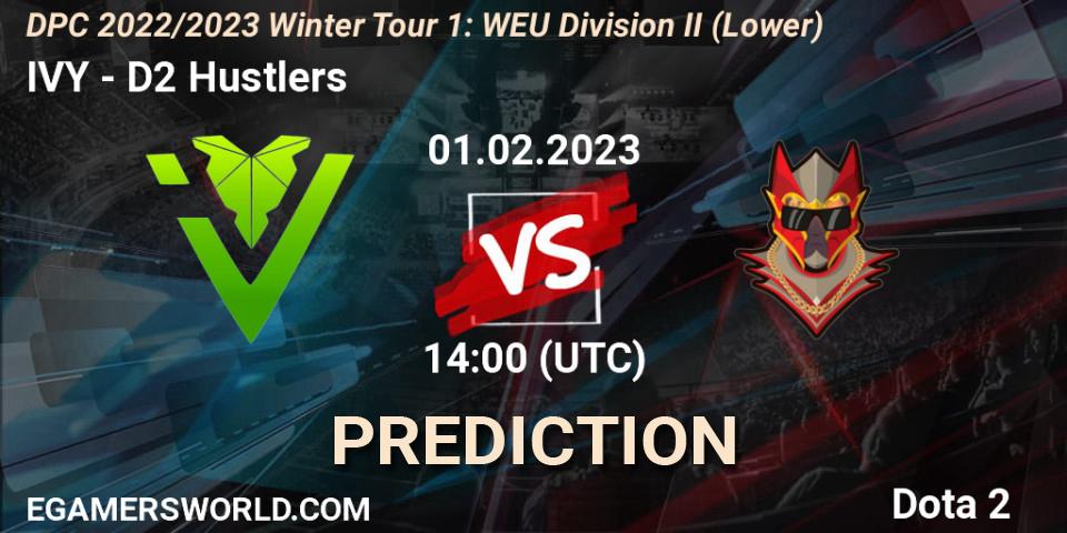 Prognose für das Spiel IVY VS D2 Hustlers. 01.02.23. Dota 2 - DPC 2022/2023 Winter Tour 1: WEU Division II (Lower)