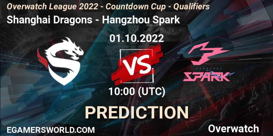 Prognose für das Spiel Shanghai Dragons VS Hangzhou Spark. 01.10.22. Overwatch - Overwatch League 2022 - Countdown Cup - Qualifiers