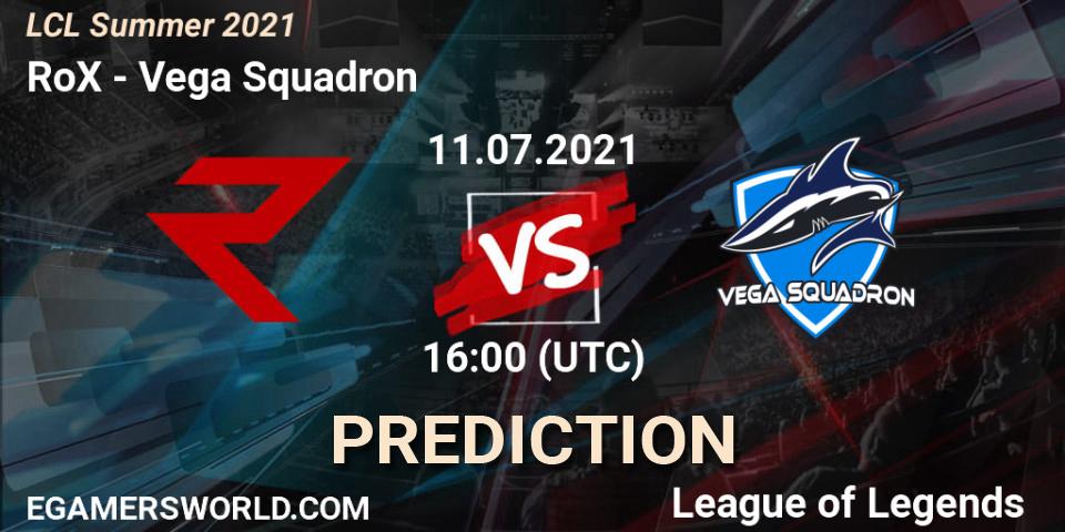 Prognose für das Spiel RoX VS Vega Squadron. 11.07.21. LoL - LCL Summer 2021