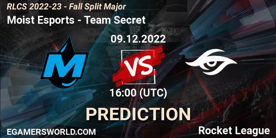 Prognose für das Spiel Moist Esports VS Team Secret. 09.12.22. Rocket League - RLCS 2022-23 - Fall Split Major