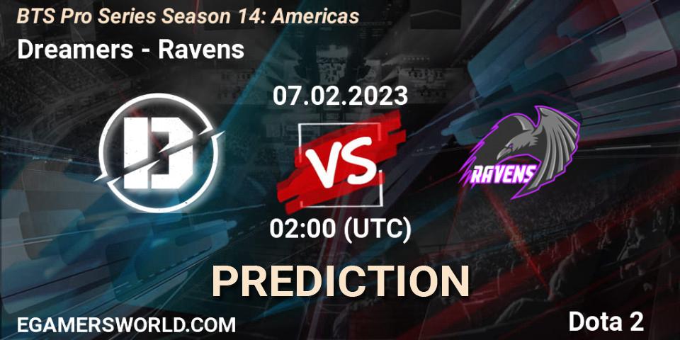 Prognose für das Spiel Dreamers VS Ravens. 09.02.23. Dota 2 - BTS Pro Series Season 14: Americas