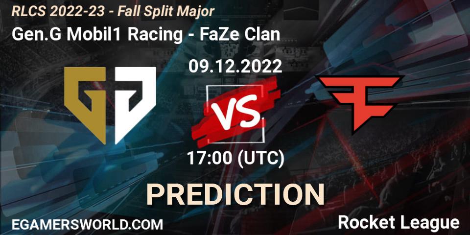 Prognose für das Spiel Gen.G Mobil1 Racing VS FaZe Clan. 09.12.22. Rocket League - RLCS 2022-23 - Fall Split Major