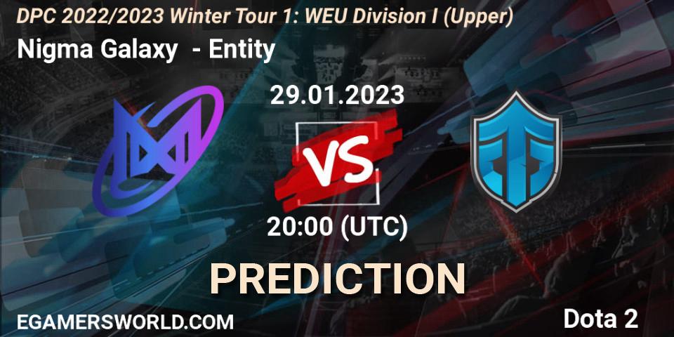 Prognose für das Spiel Nigma Galaxy VS Entity. 29.01.23. Dota 2 - DPC 2022/2023 Winter Tour 1: WEU Division I (Upper)