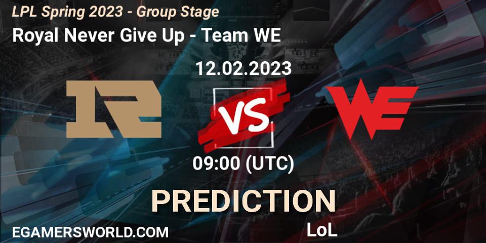 Prognose für das Spiel Royal Never Give Up VS Team WE. 12.02.23. LoL - LPL Spring 2023 - Group Stage