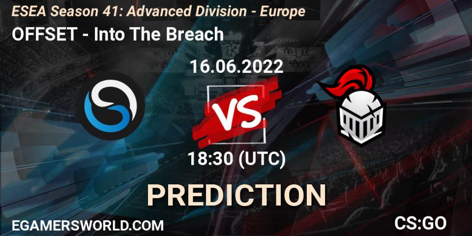 Prognose für das Spiel OFFSET VS Into The Breach. 16.06.22. CS2 (CS:GO) - ESEA Season 41: Advanced Division - Europe