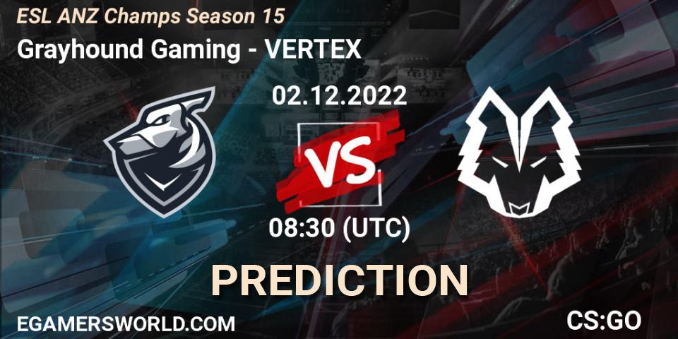 Prognose für das Spiel Grayhound Gaming VS VERTEX. 02.12.22. CS2 (CS:GO) - ESL ANZ Champs Season 15