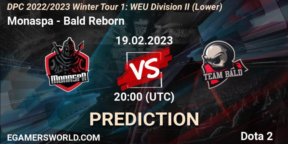 Prognose für das Spiel Monaspa VS Bald Reborn. 19.02.23. Dota 2 - DPC 2022/2023 Winter Tour 1: WEU Division II (Lower)