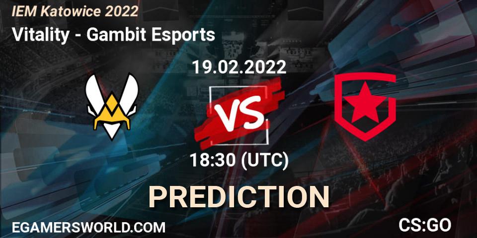 Prognose für das Spiel Vitality VS Gambit Esports. 19.02.22. CS2 (CS:GO) - IEM Katowice 2022