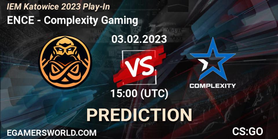 Prognose für das Spiel ENCE VS Complexity Gaming. 03.02.23. CS2 (CS:GO) - IEM Katowice 2023 Play-In